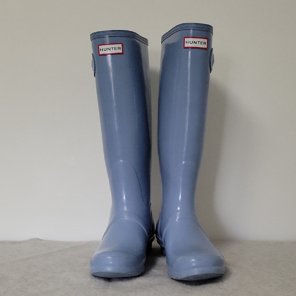Hunter | Women’s Original Tall Gloss Rain Boots | Pale Blue | Size UK 8 / EU 42